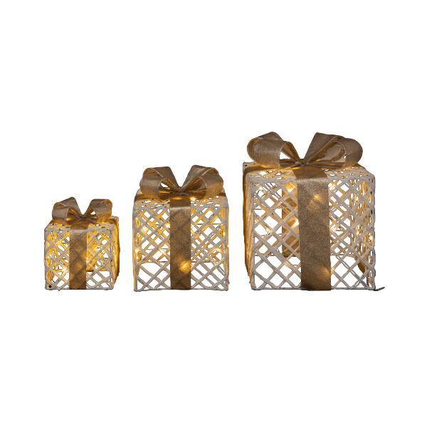 Novogodišnja dekoracija set 3 poklona LED (191678) - Image 2