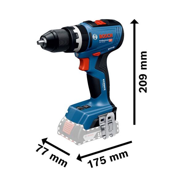 Bosch Aku vibraciona bušilica-odvrtač GSB 18V-65 Solo (06019N3300) - Image 2