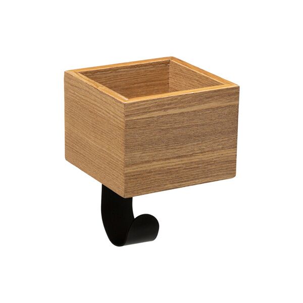 Five čiviluk sa 1 kukom tydi 10x10x15cm metal/drvo crna (181215)