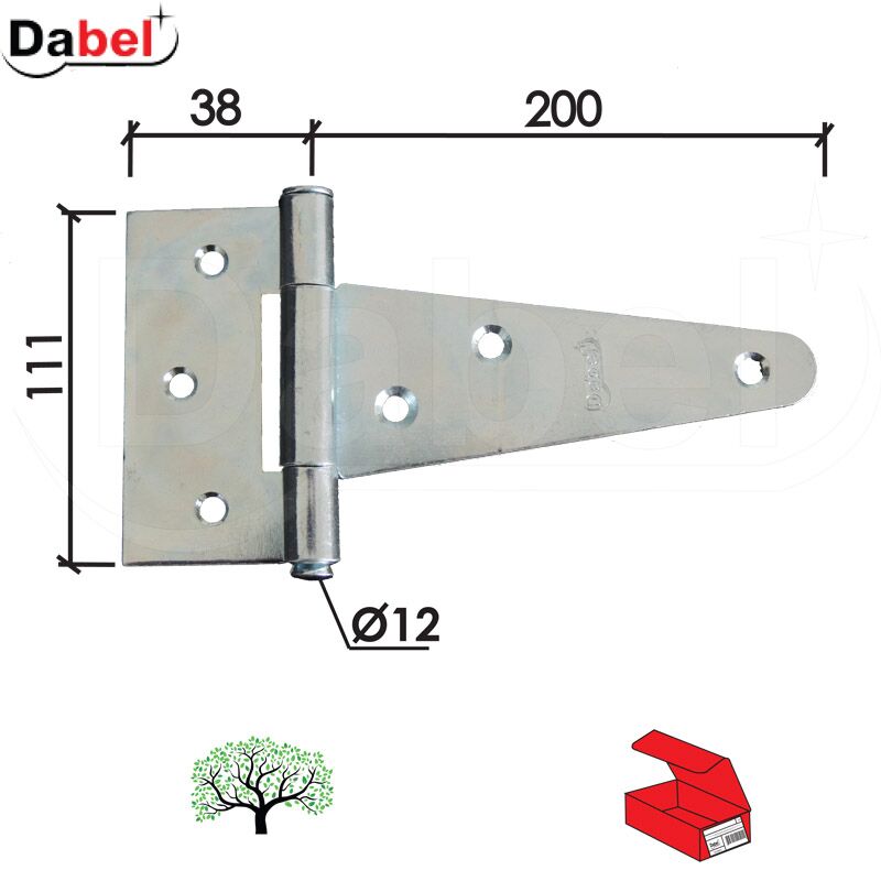 Šarka brodska za vrata SP5 Hr 200x111x38/fi12mm   NPD 0102316
