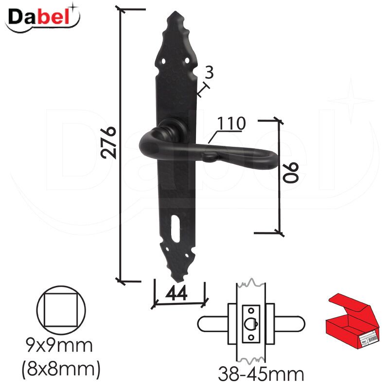 Kvaka za vrata MILICA 90/44/276/3/110/8/9  ključ DBP2 0101807