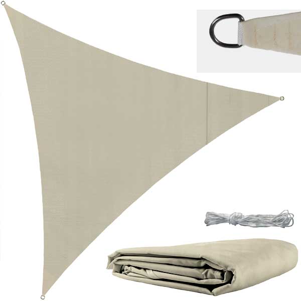 Platneno trougaono jedro 3.6x3.6x3.6 bež TUN0457