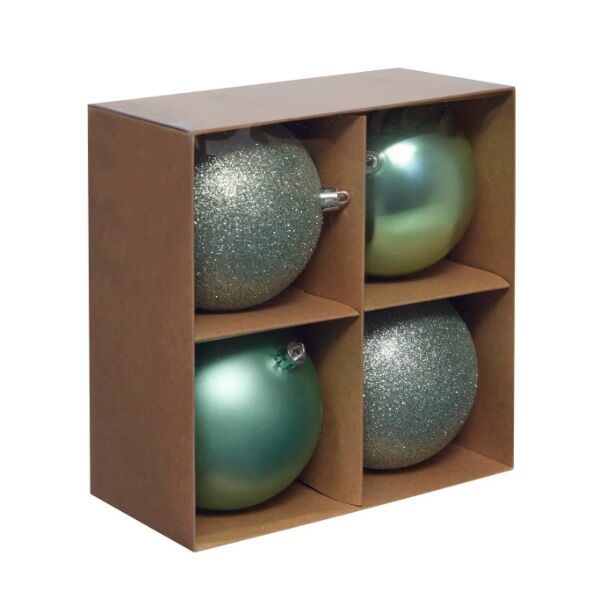 Set novogodišnjih kugli x4 100mm sort zelena (207481)