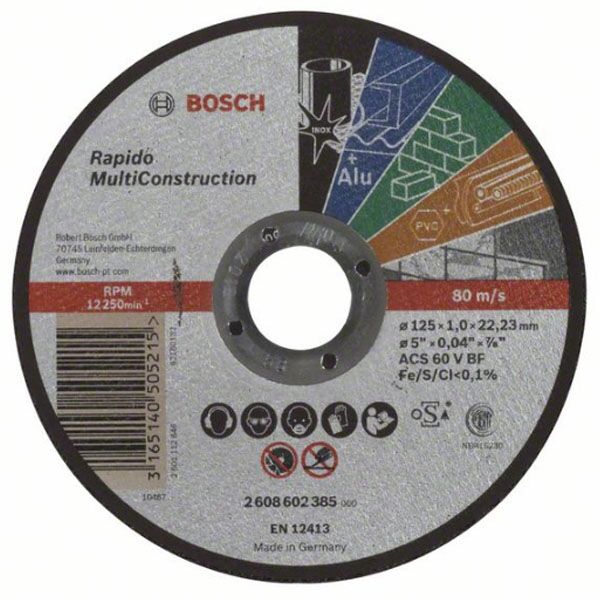 Bosch rezna ploča ravna 125x22,23x1,6mm 2608603165