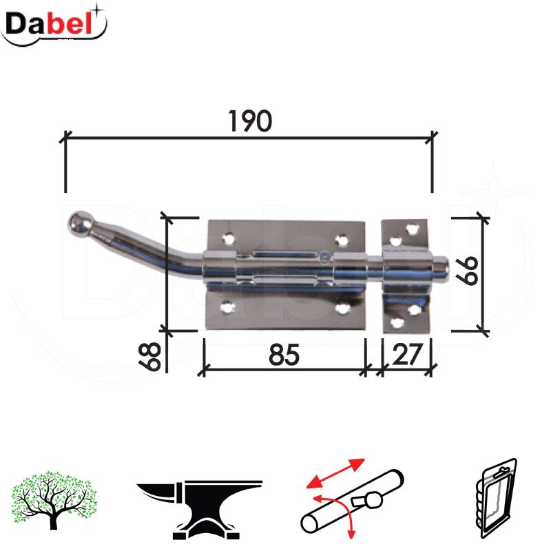 Reza za vrata 320 Nikl 190/85x68/27x66mm DSP 0105134