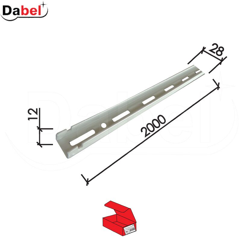 Šina za modularne nosače polica M5820 Bela 2000/28/12mm Q 1713005