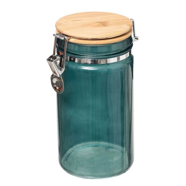 Tegla 1l modern 10x13,5x20cm staklo prozirna petrol (181810D)