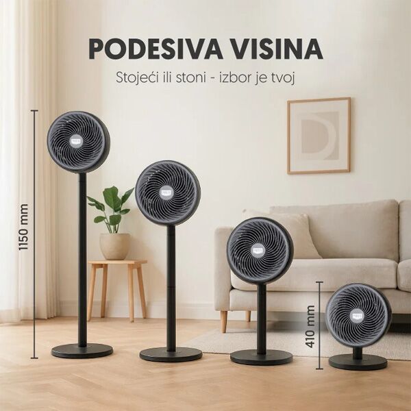 Stojeći ventilator Turbo 25cm 75W crni (SF10C/BK) - Image 2