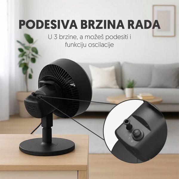 Stojeći ventilator Turbo 25cm 75W crni (SF10C/BK) - Image 3