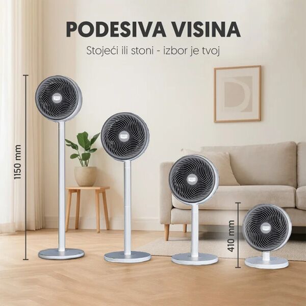 Stojeći ventilator Turbo 25cm 75W beli (SF10C/WH) - Image 2
