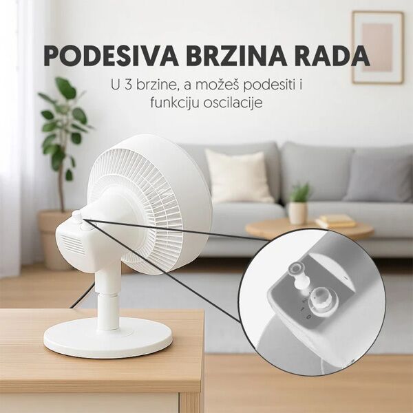 Stojeći ventilator Turbo 25cm 75W beli (SF10C/WH) - Image 3