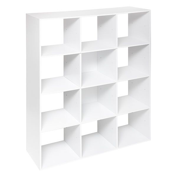 Polica sa 12 polja 100.8x32x134cm drvo bela