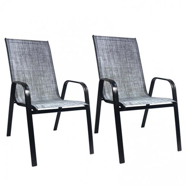 Set Baštenske stolice 54x72x96cm siva 2kom (NEO9917)